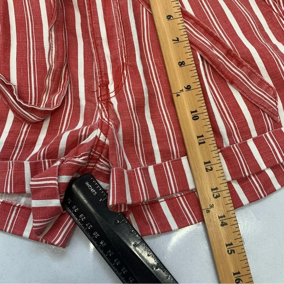 American Eagle Shorts Woman 6  Linen Blend Paper Bag Belted Pockets - Picture 10 of 11